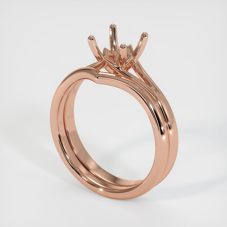14K Rose Gold Wedding Set Ring Setting