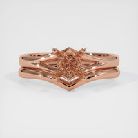 14K Rose Gold Wedding Set Ring Setting Image