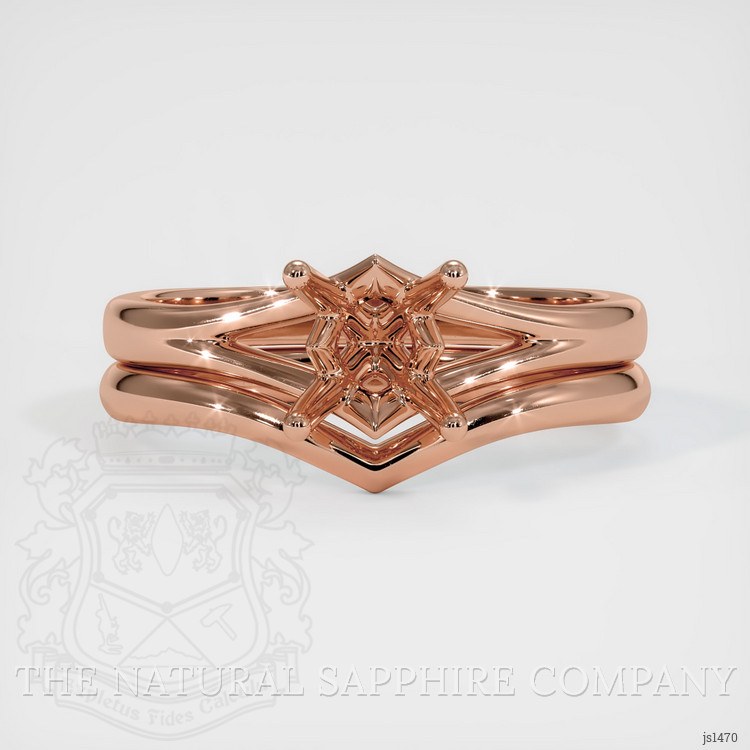 14K Rose Gold Wedding Set Ring Setting