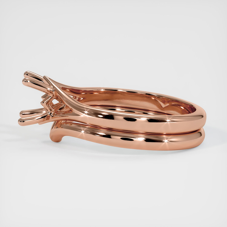 14K Rose Gold Wedding Set Ring Setting