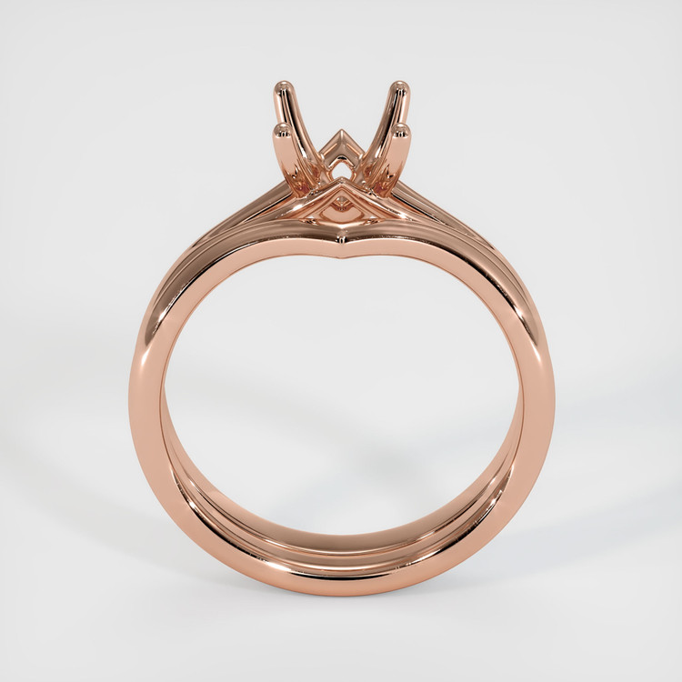 14K Rose Gold Wedding Set Ring Setting