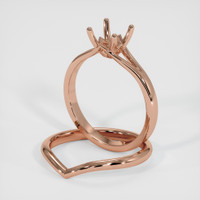 14K Rose Gold Wedding Set Ring Setting Image