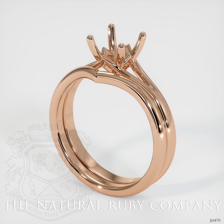 18K Rose Gold Wedding Set Ring Setting
