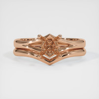 18K Rose Gold Wedding Set Ring Setting Image
