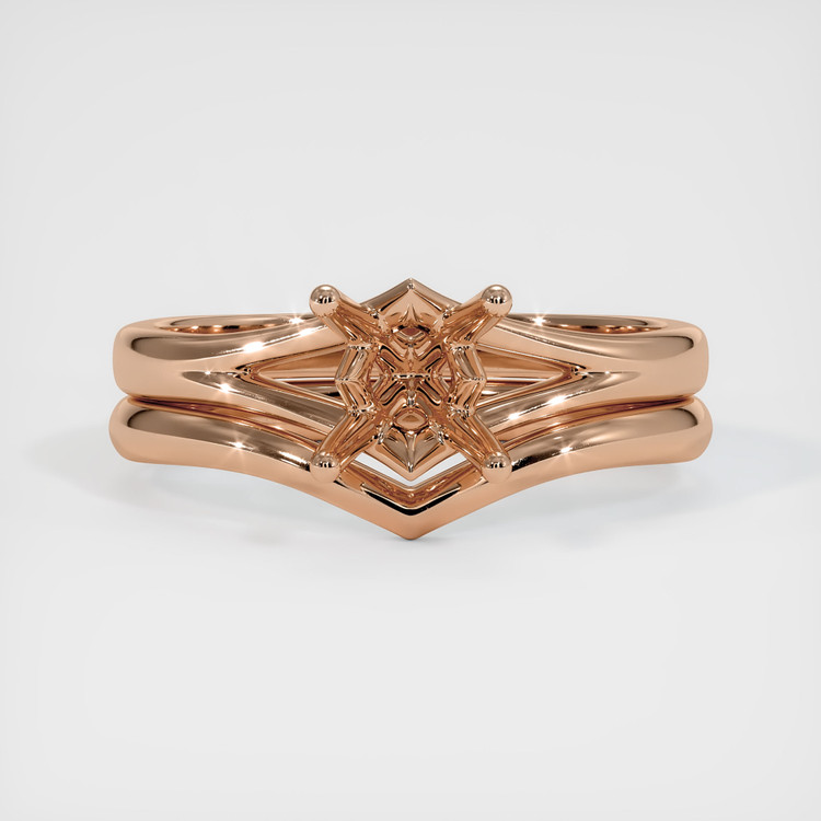 18K Rose Gold Wedding Set Ring Setting