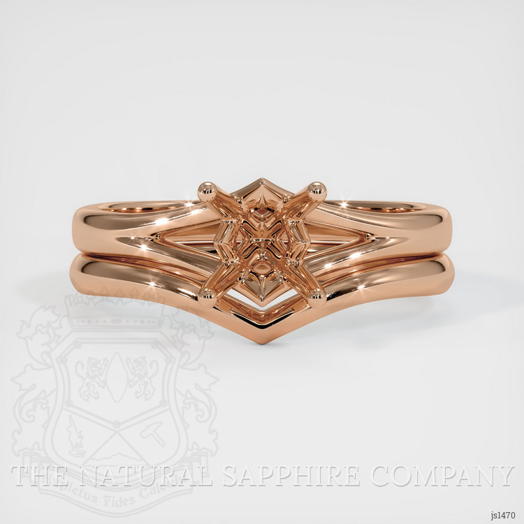 18K Rose Gold Wedding Set Ring Setting