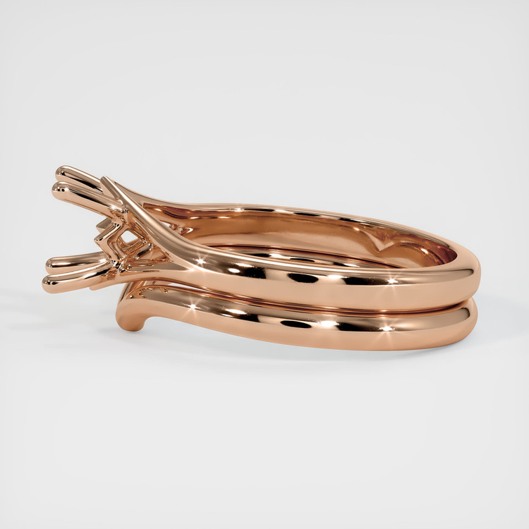 18K Rose Gold Wedding Set Ring Setting