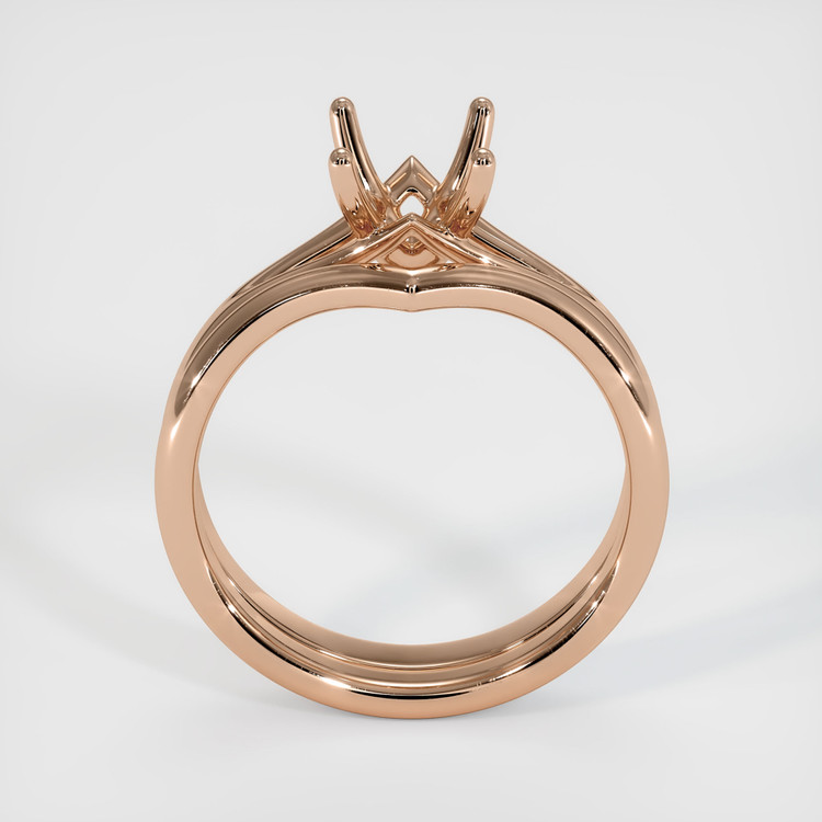 18K Rose Gold Wedding Set Ring Setting