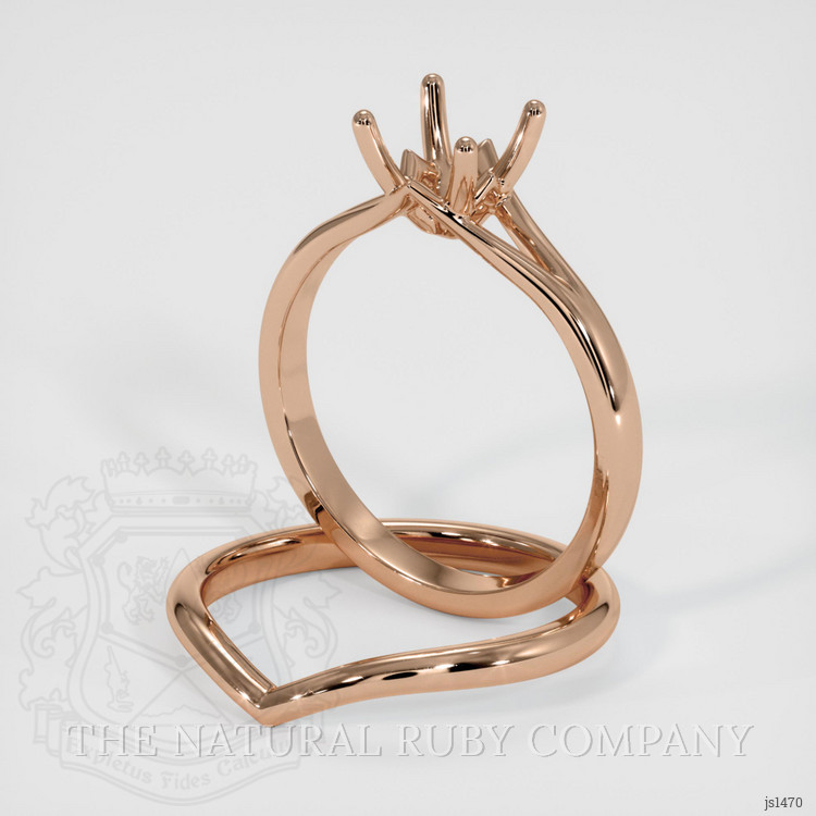 18K Rose Gold Wedding Set Ring Setting