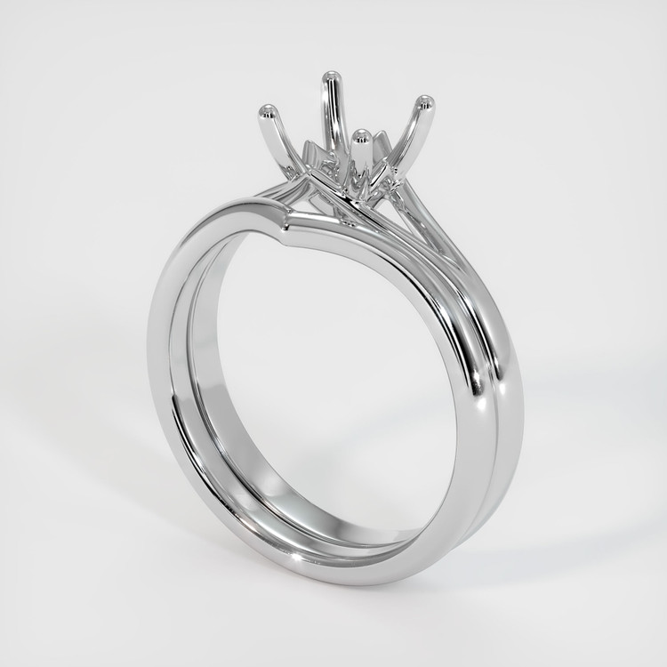 14K White Gold Wedding Set Ring Setting