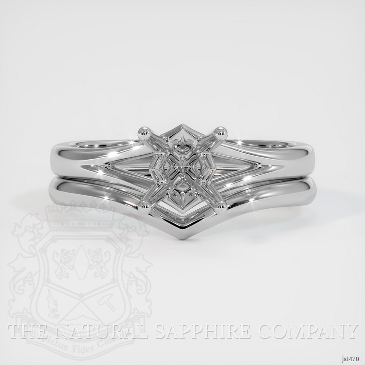 14K White Gold Wedding Set Ring Setting