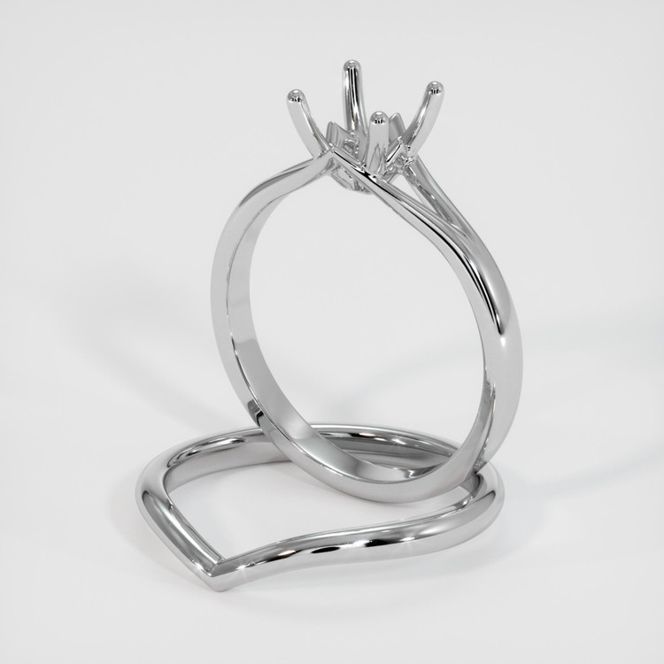 18K White Gold Wedding Set Ring Setting