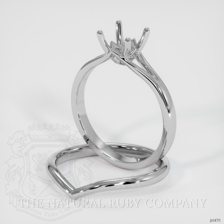 18K White Gold Wedding Set Ring Setting