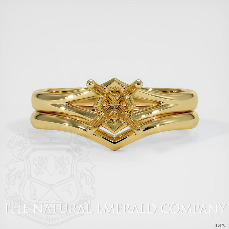 18K Yellow Gold Wedding Set Ring Setting