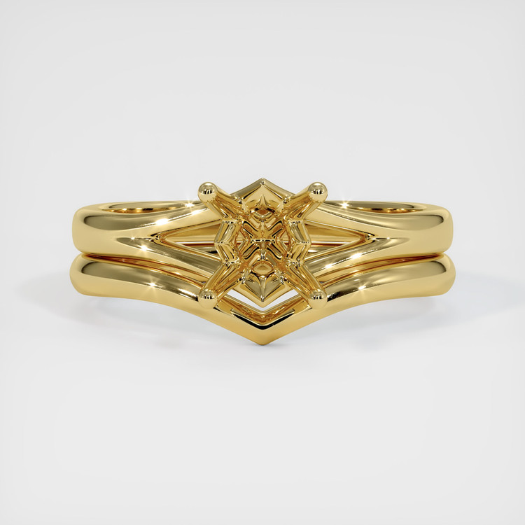 18K Yellow Gold Wedding Set Ring Setting