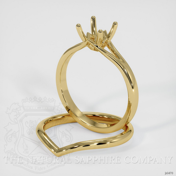 18K Yellow Gold Wedding Set Ring Setting