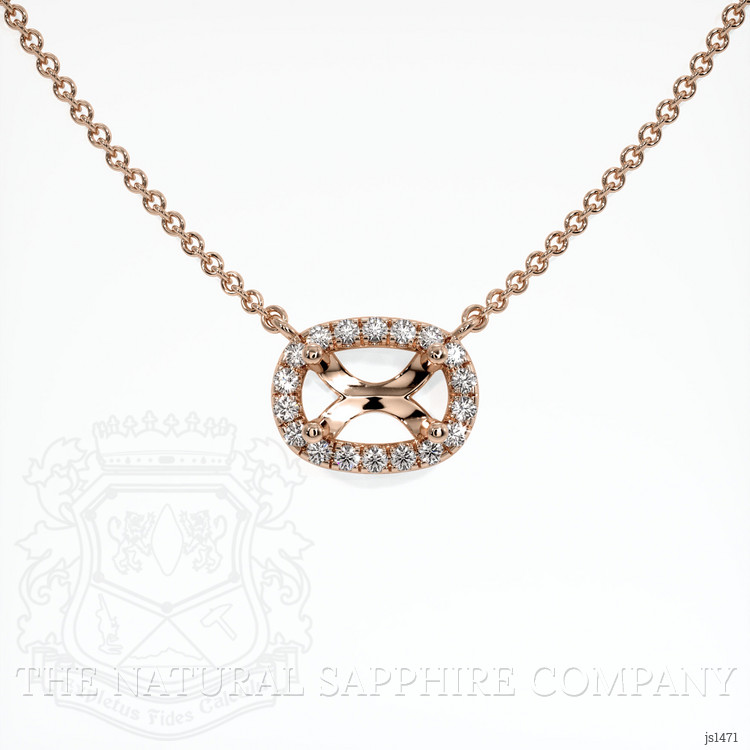 14K Rose Gold Pave Necklace Setting