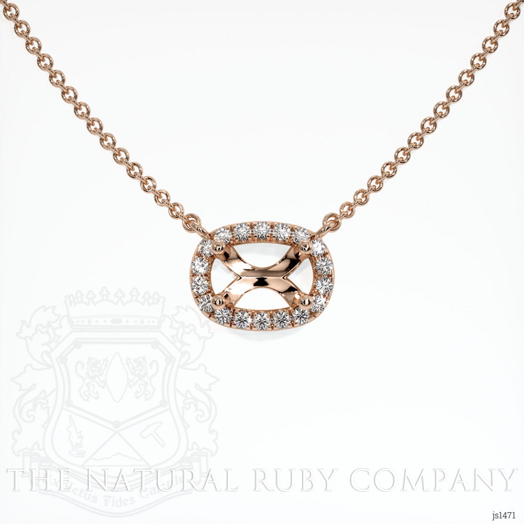 14K Rose Gold Pave Necklace Setting