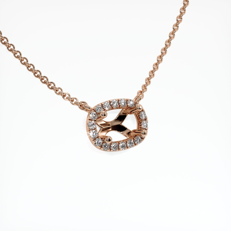 14K Rose Gold Pave Necklace Setting