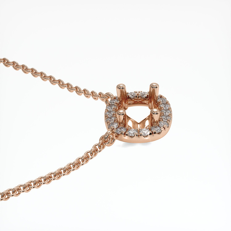 14K Rose Gold Pave Necklace Setting