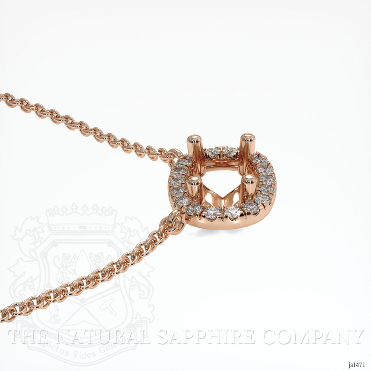14K Rose Gold Pave Necklace Setting