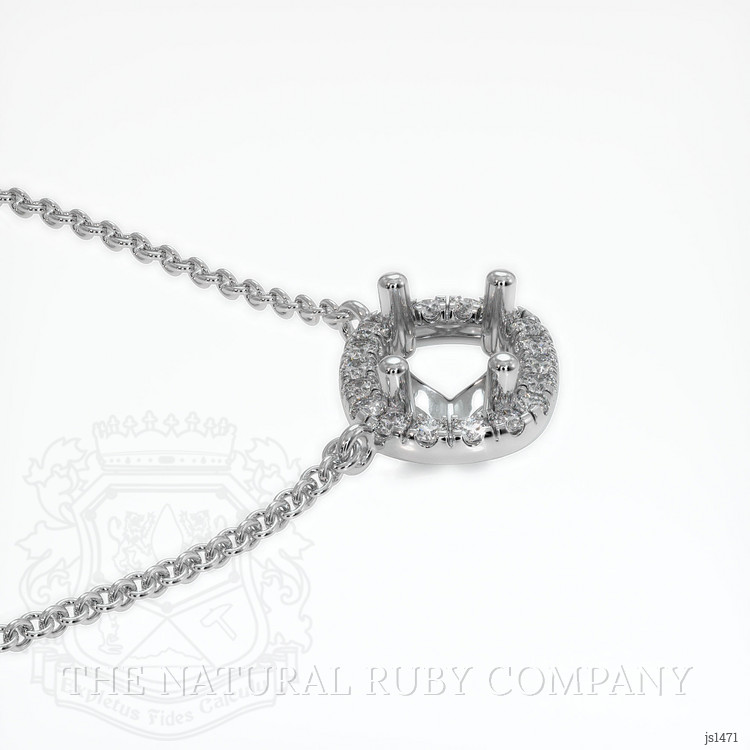 10K White Gold Pave Necklace Setting