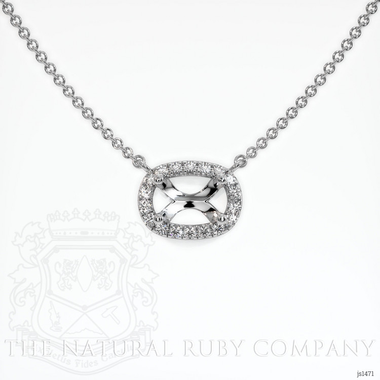 14K White Gold Pave Necklace Setting