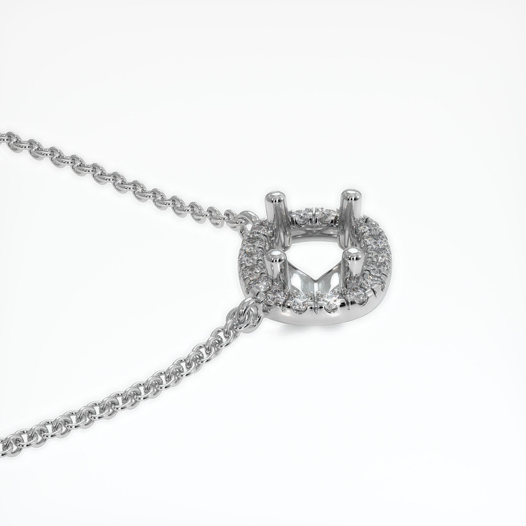 14K White Gold Pave Necklace Setting