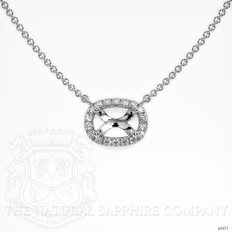 18K White Gold Pave Necklace Setting