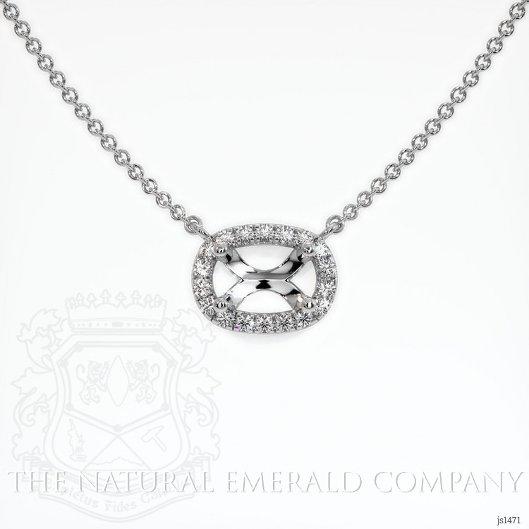 18K White Gold Pave Necklace Setting