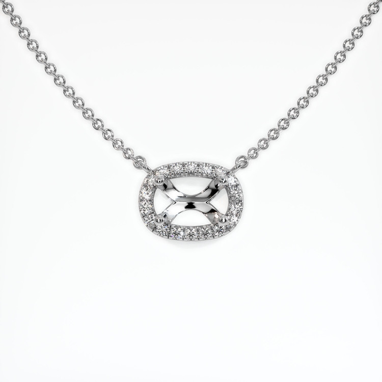 18K White Gold Pave Necklace Setting