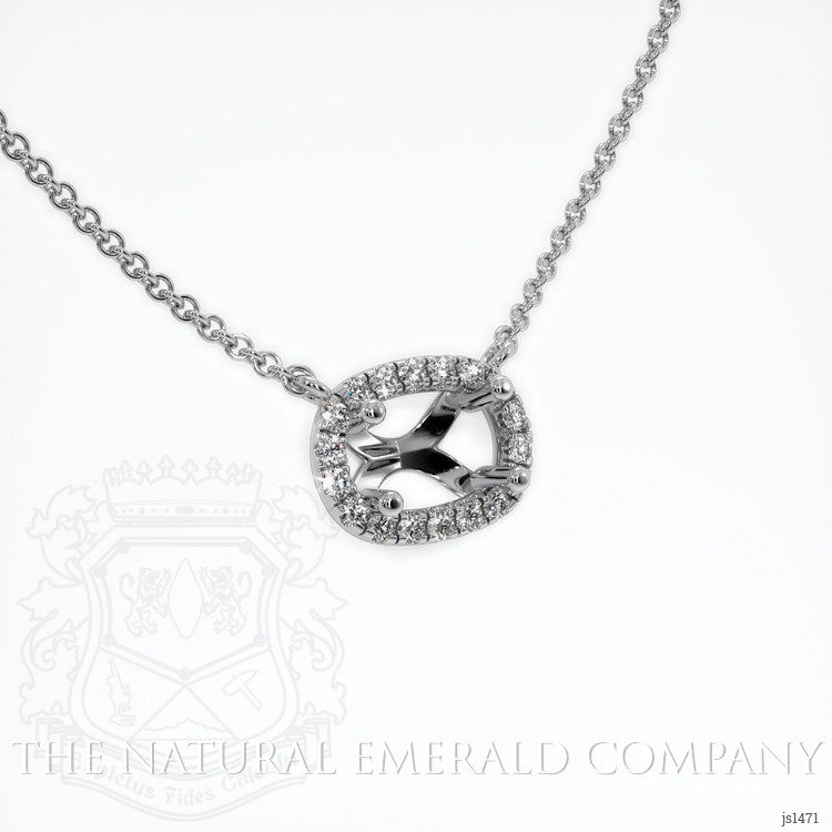 18K White Gold Pave Necklace Setting