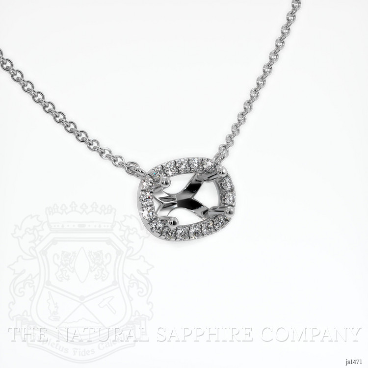 18K White Gold Pave Necklace Setting