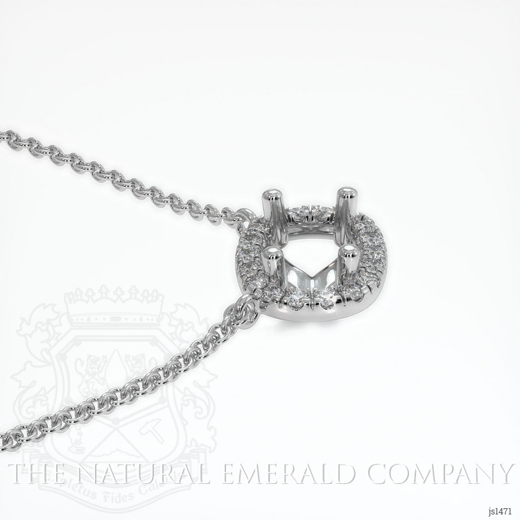 18K White Gold Pave Necklace Setting