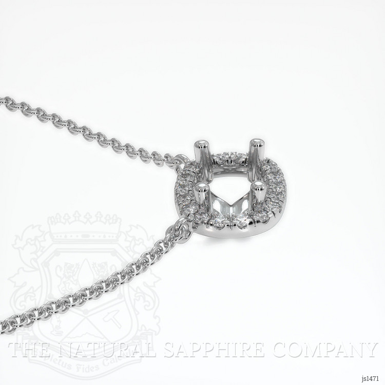 18K White Gold Pave Necklace Setting