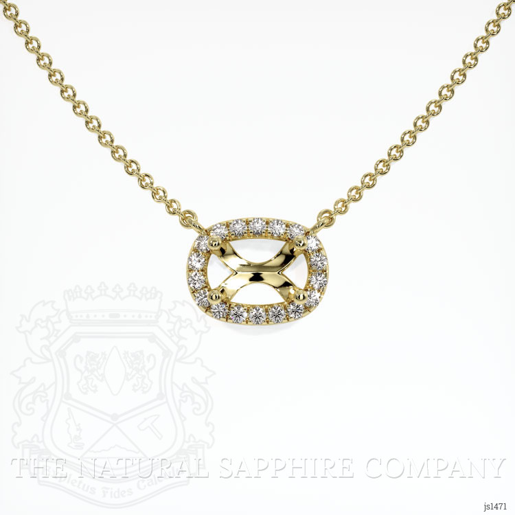 10K Yellow Gold Pave Necklace Setting