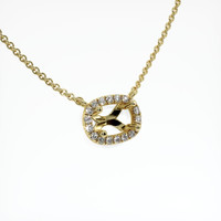 10K Yellow Gold Pave Necklace Setting Image