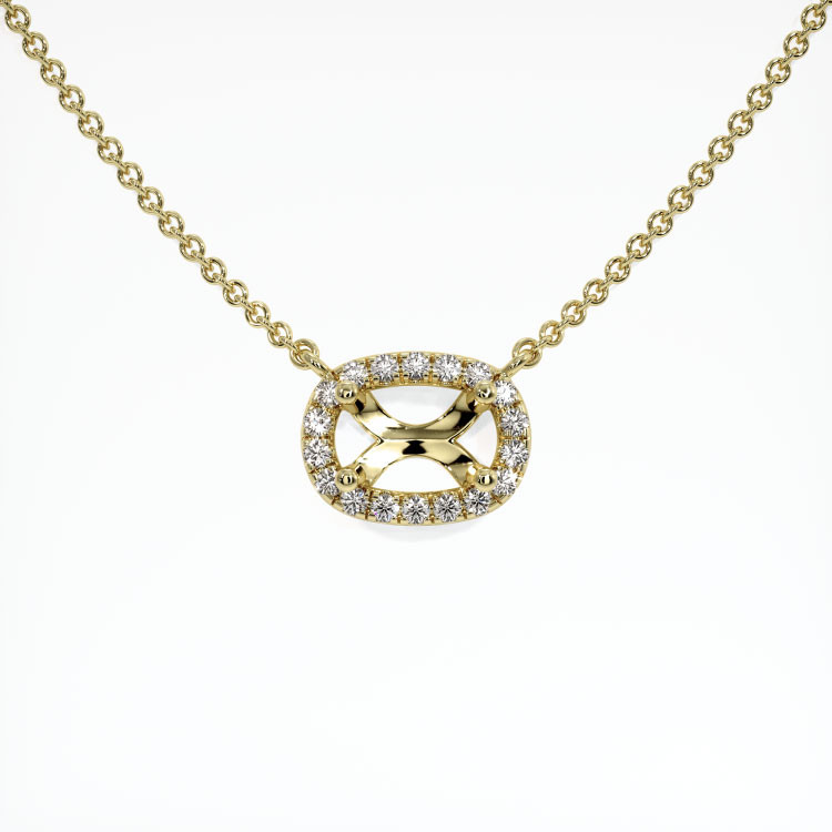 14K Yellow Gold Pave Necklace Setting