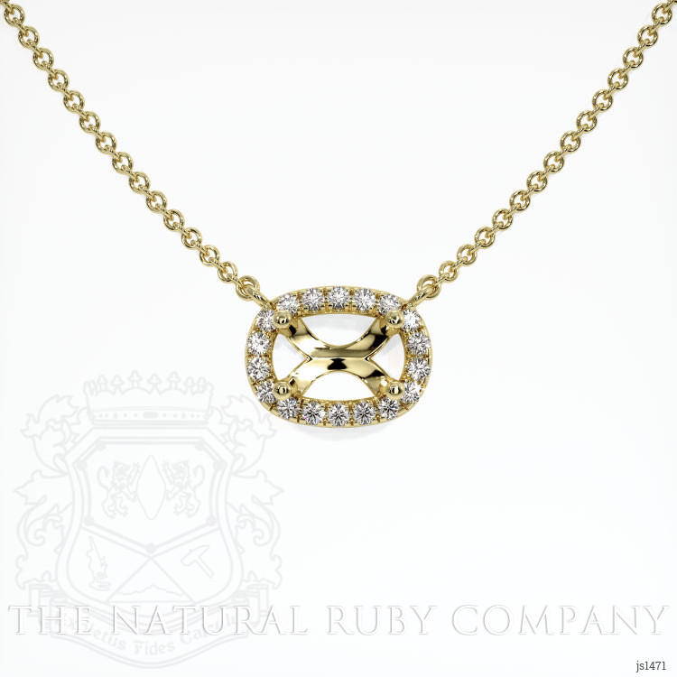 14K Yellow Gold Pave Necklace Setting