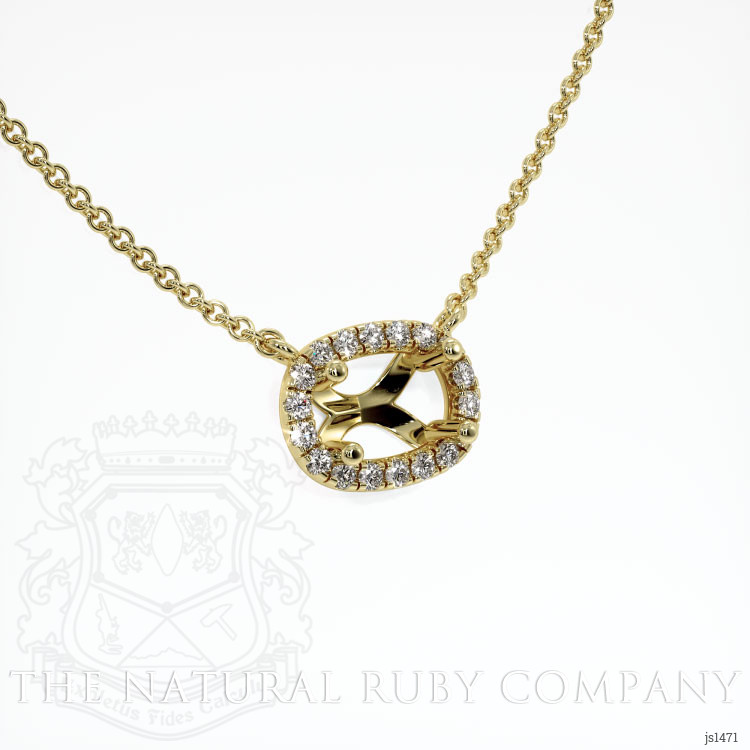 14K Yellow Gold Pave Necklace Setting