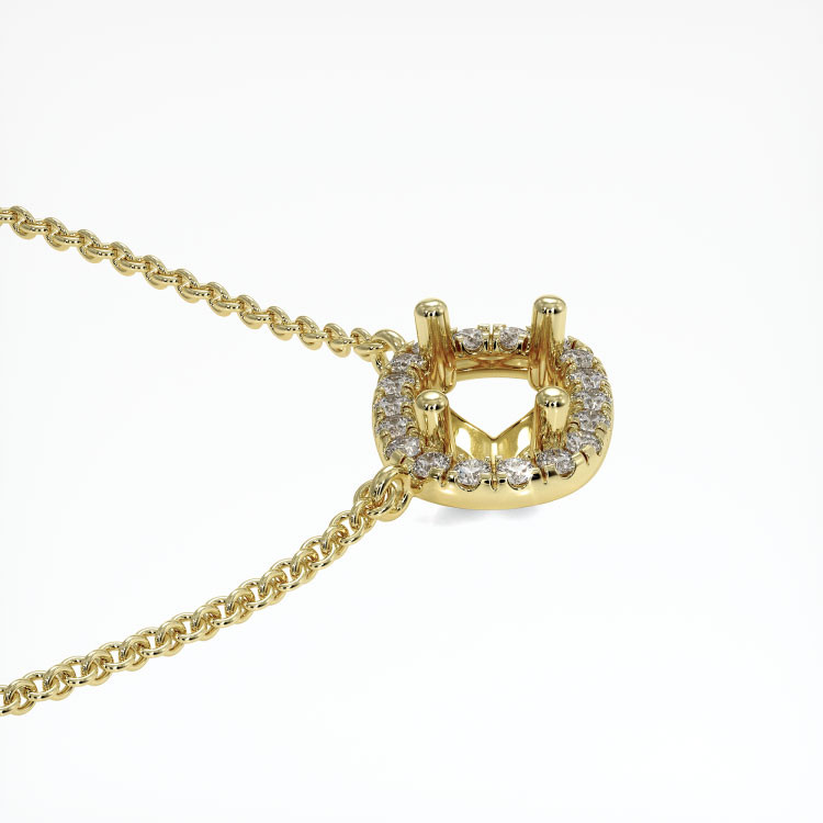 14K Yellow Gold Pave Necklace Setting