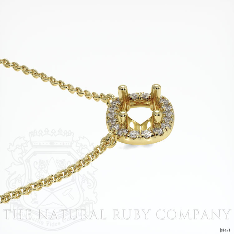 14K Yellow Gold Pave Necklace Setting