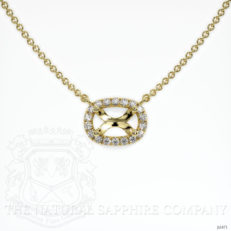 18K Yellow Gold Pave Necklace Setting