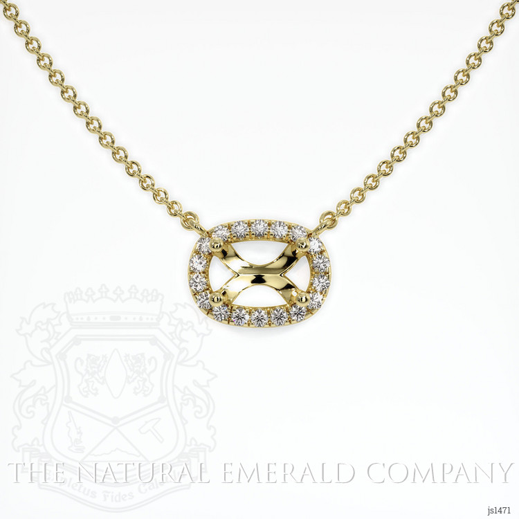 18K Yellow Gold Pave Necklace Setting