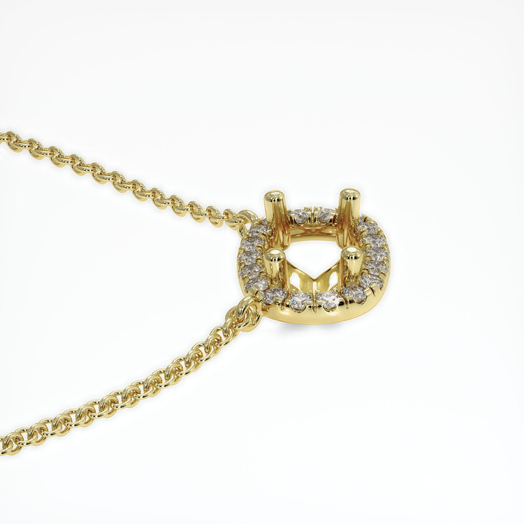 18K Yellow Gold Pave Necklace Setting