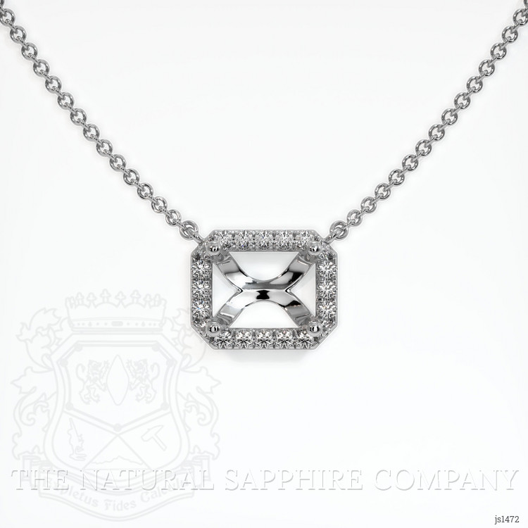 Platinum 950 Pave Necklace Setting