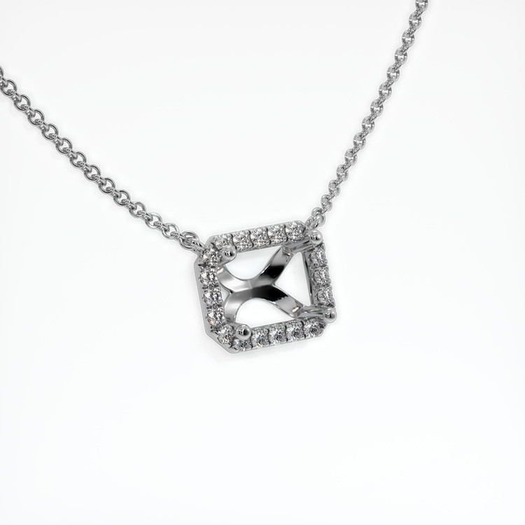 Platinum 950 Pave Necklace Setting