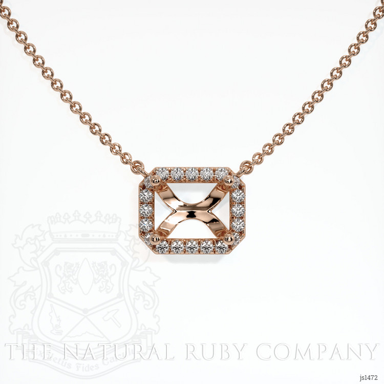 14K Rose Gold Pave Necklace Setting
