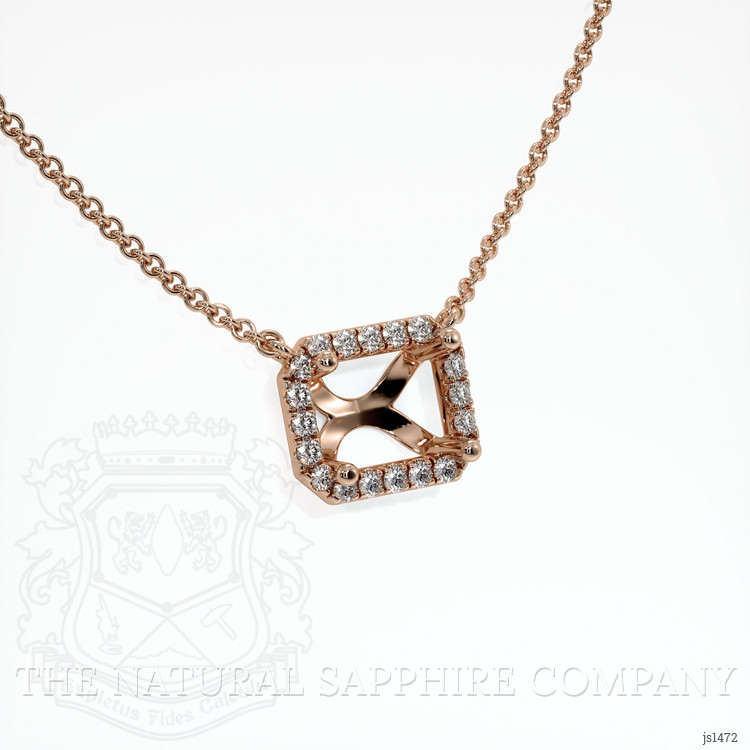14K Rose Gold Pave Necklace Setting