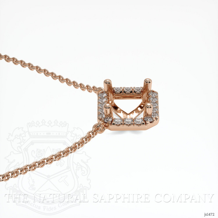 14K Rose Gold Pave Necklace Setting